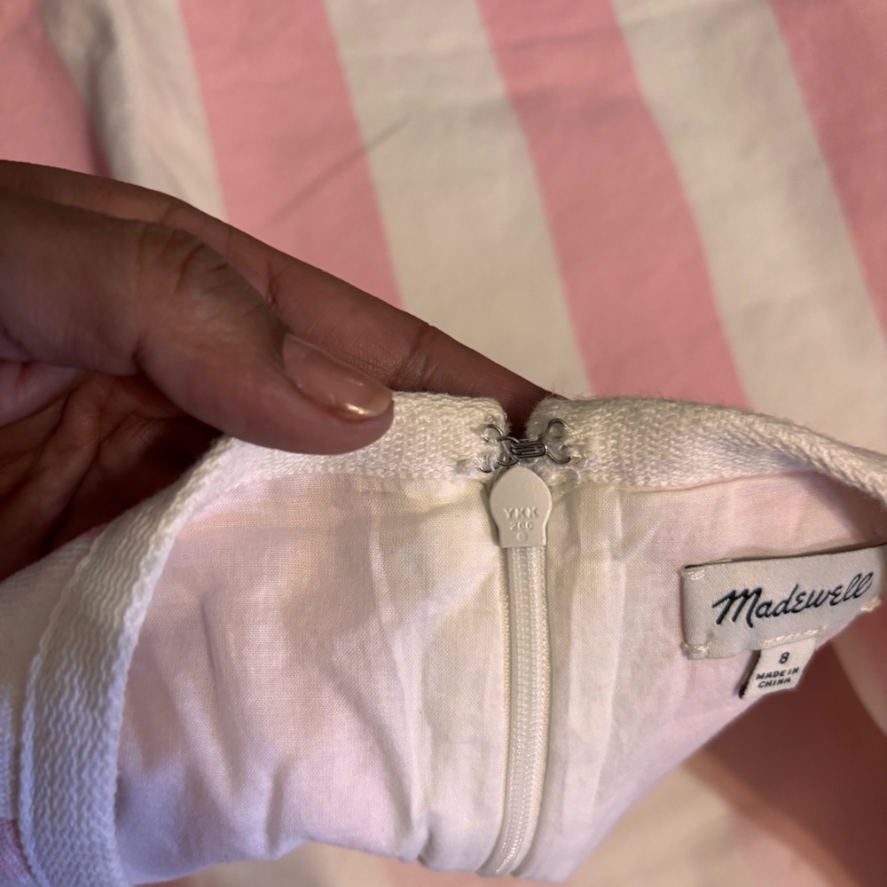 Madewell Pink and White Vertical-Striped Mini Skirt - Picture 7 of 8